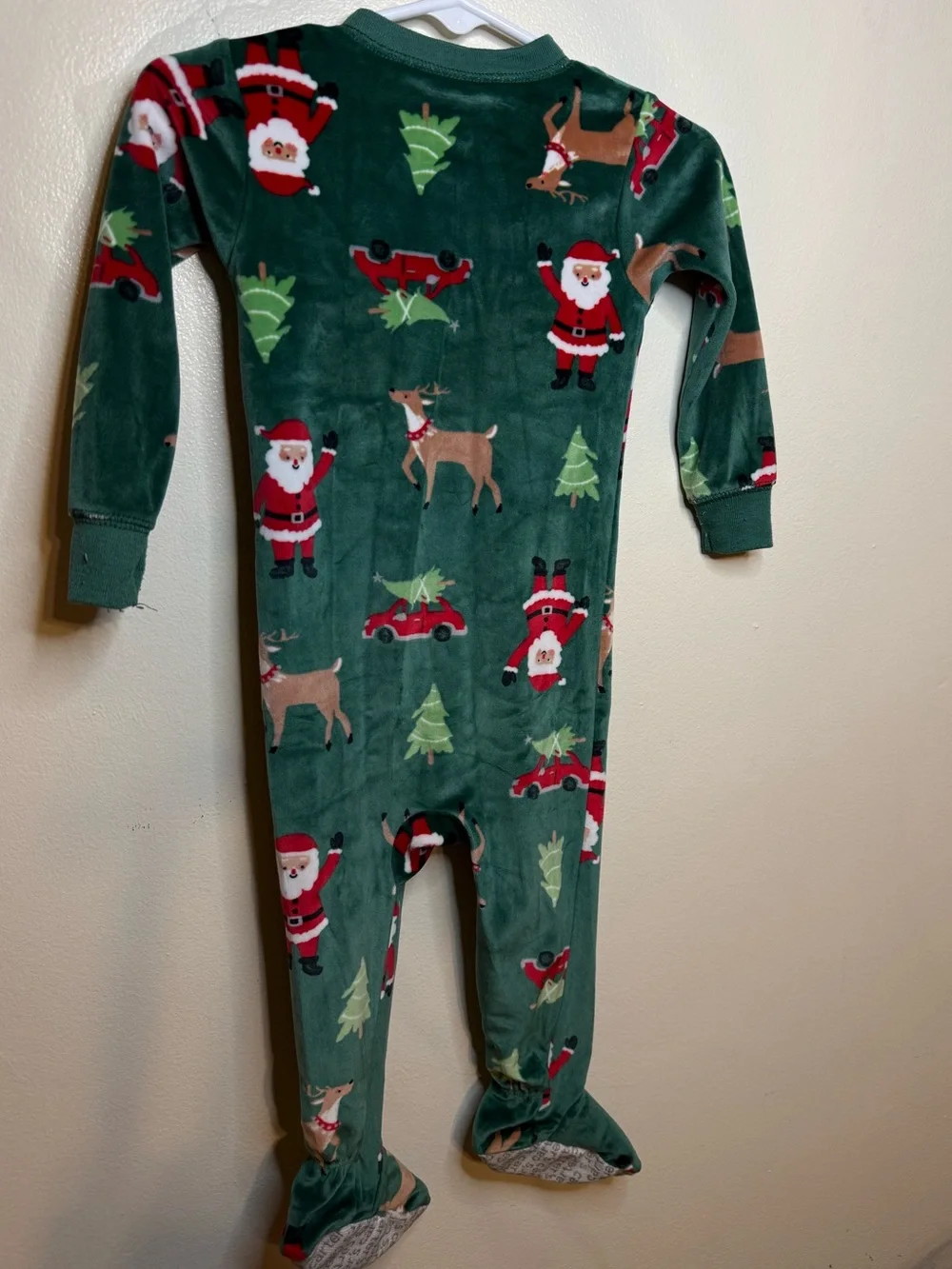 Carters Christmas Pajamas Sleeper Soft Velour Baby Boys 12 Months